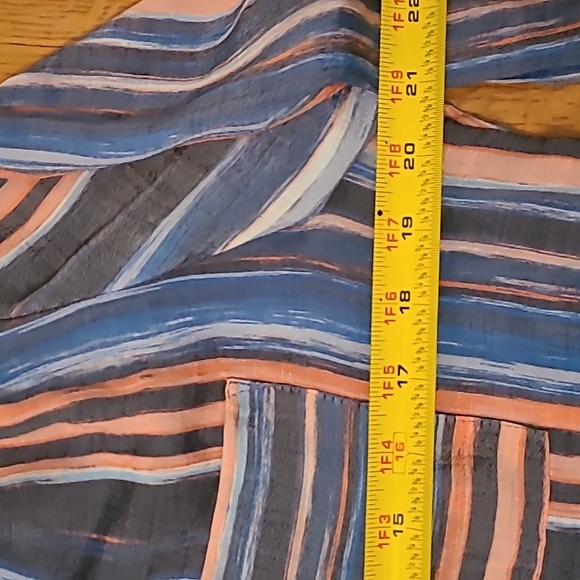 ZAC & RACHEL WOMEN'S LONG SLEEVE BLUE STRIPED FRONT BUTTON SHIRT SIZE MEDIUM - Picture 12 of 16